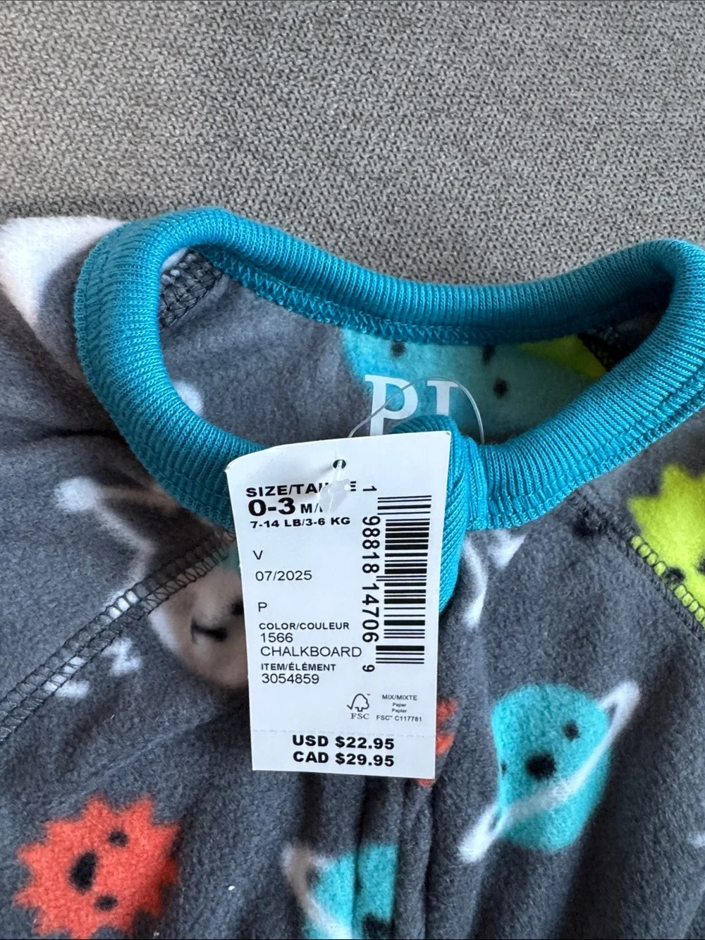 Cozy Grey Space-Print Fleece One-Piece for Kids